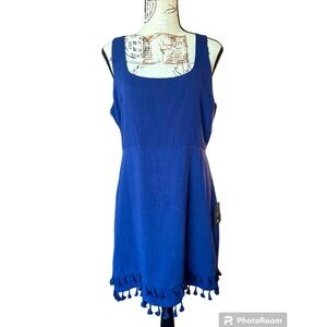 Lulu's Royal Blue Tassel Mini Dress
